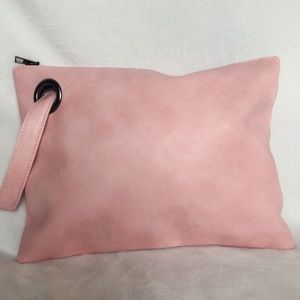 Pink Large Zippered Wristlet Purse